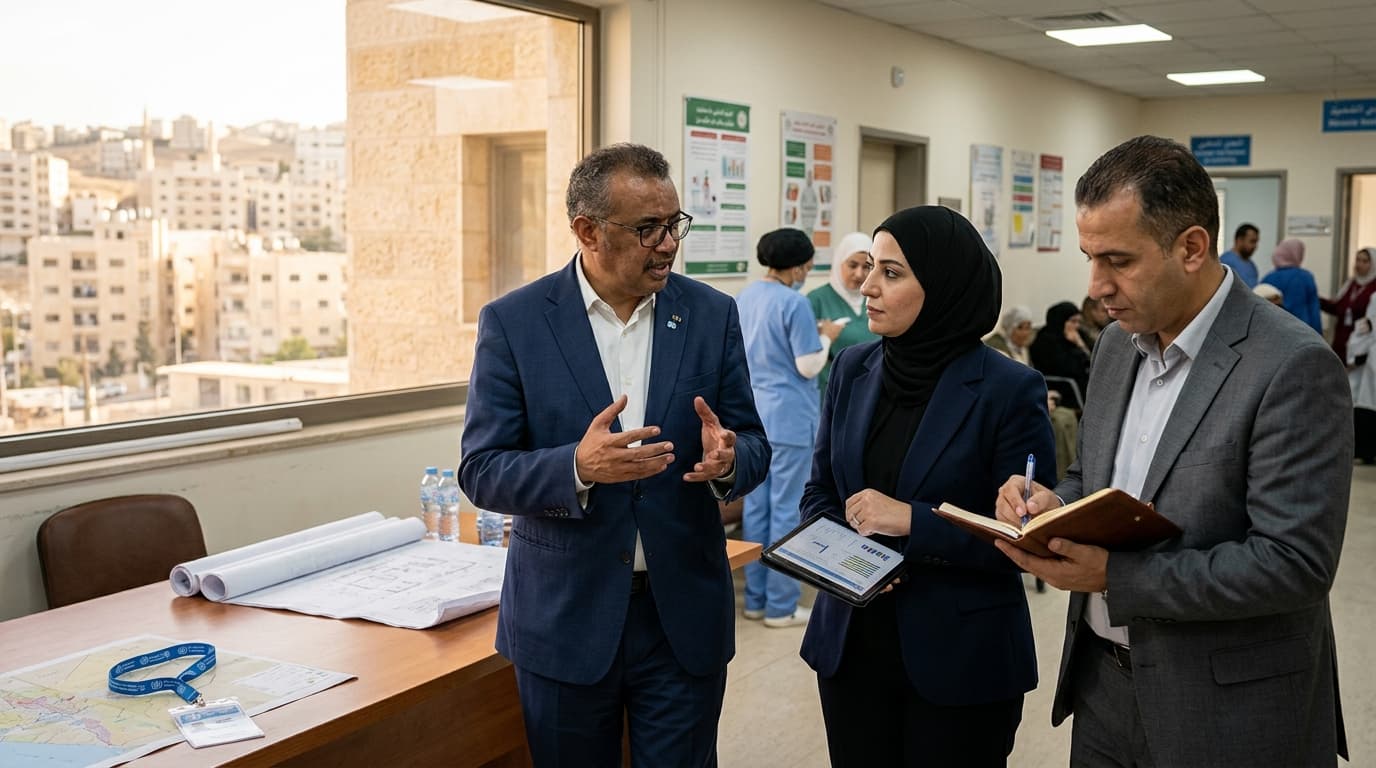 WHO Director-General sets 2 priorities for Jordan health mission