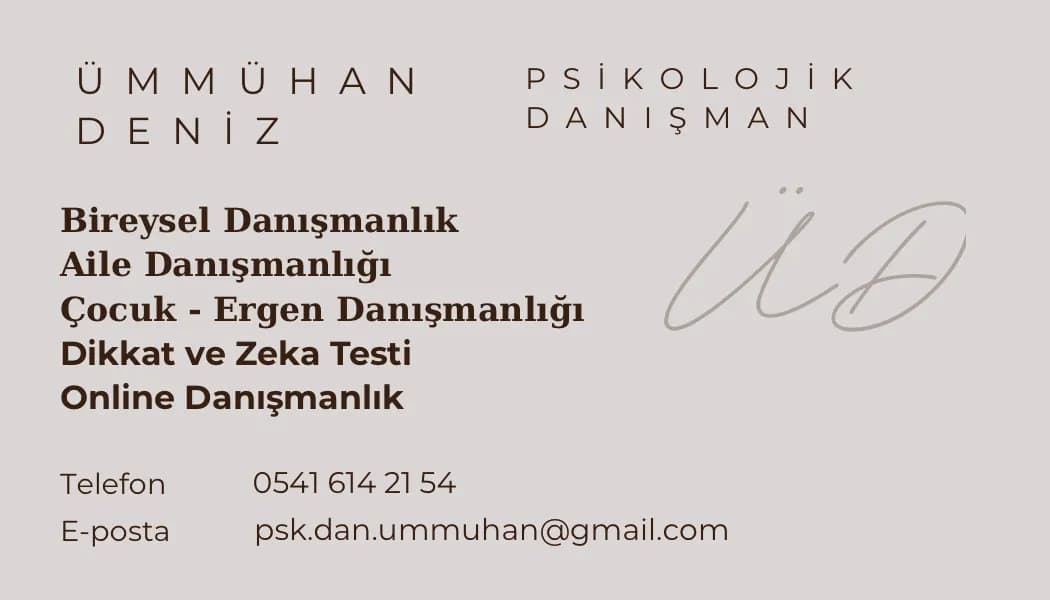 Tuzla Psikolojik Danışman Ümmühan Deniz — Mental Health & Psychology in Istanbul