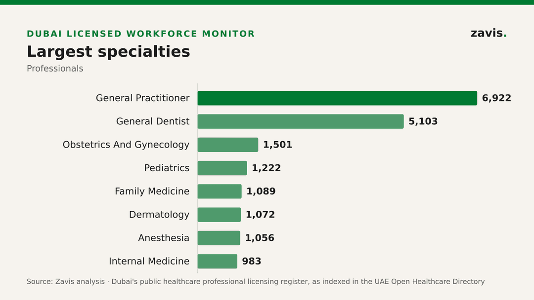 Dubai's healthcare register lists 31,900 professionals, with 20,501 on full-time licences