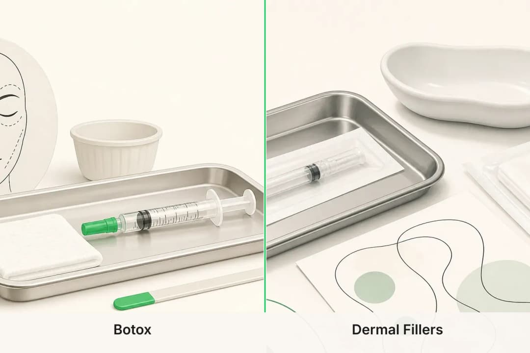 Botox and Dermal Fillers shown side by side for comparison