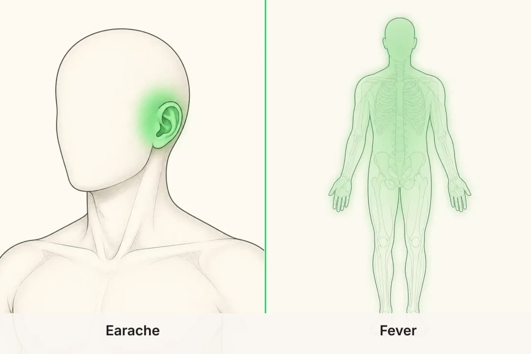 Earache and Fever shown side by side for comparison