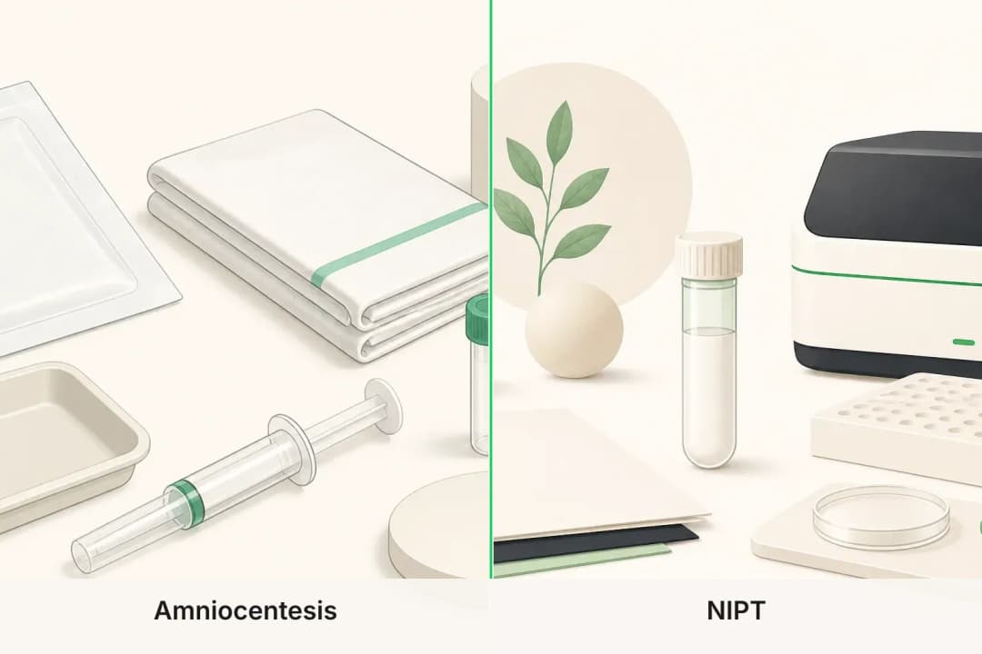 Amniocentesis and NIPT shown side by side for comparison