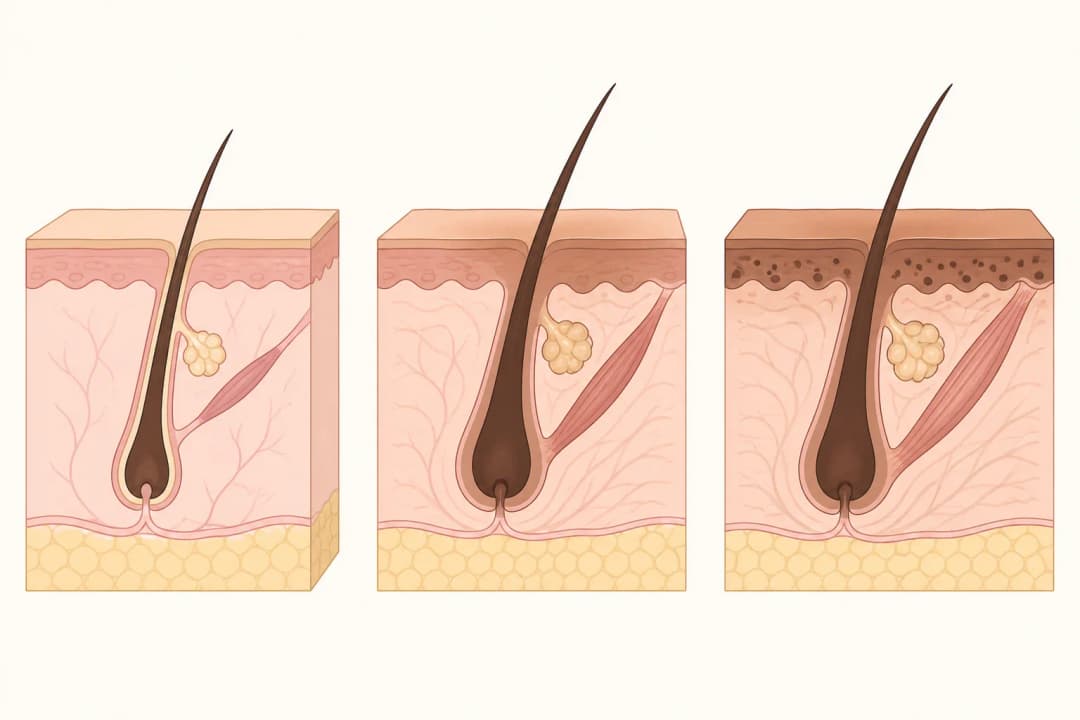 How the structures involved in Becker Nevus differ from normal