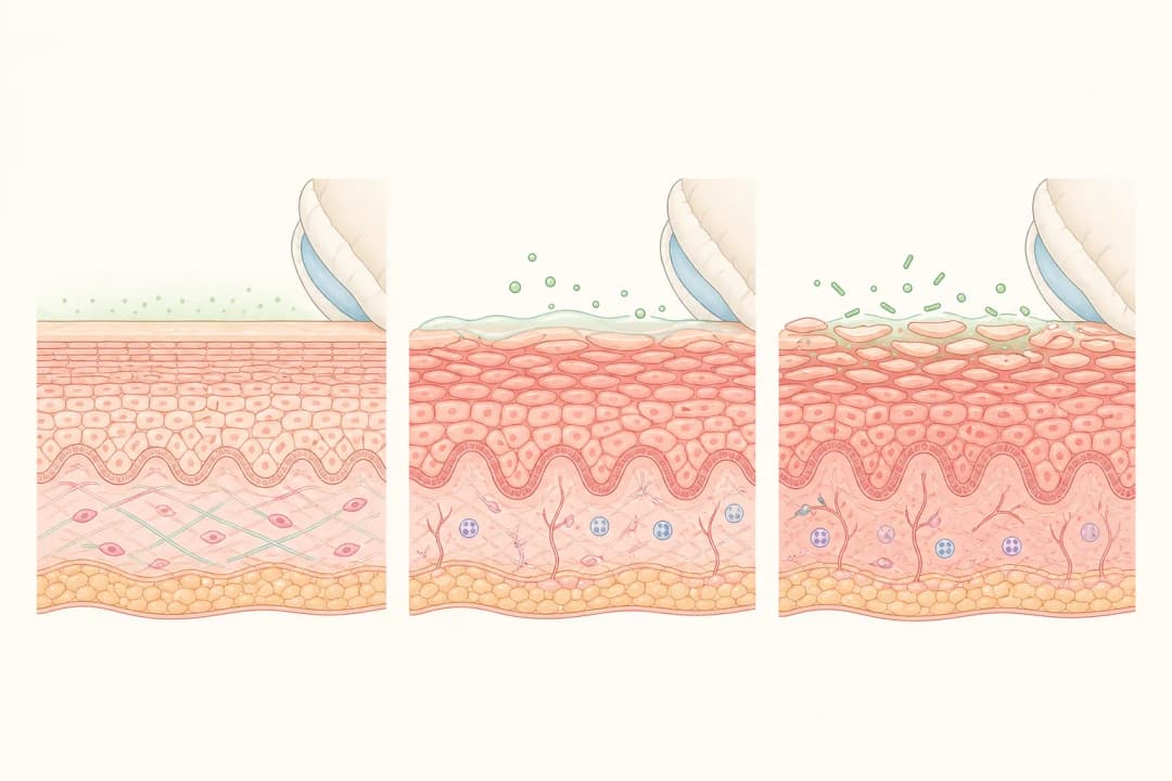 How the structures involved in Nappy Rash differ from normal