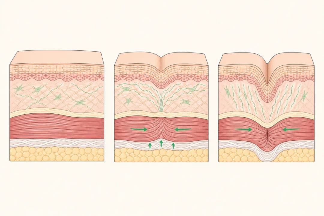 How the structures involved in Forehead Lines differ from normal