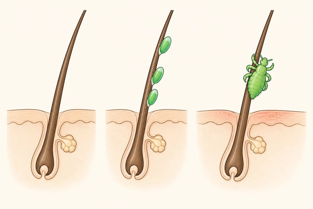 How the structures involved in Head Lice differ from normal