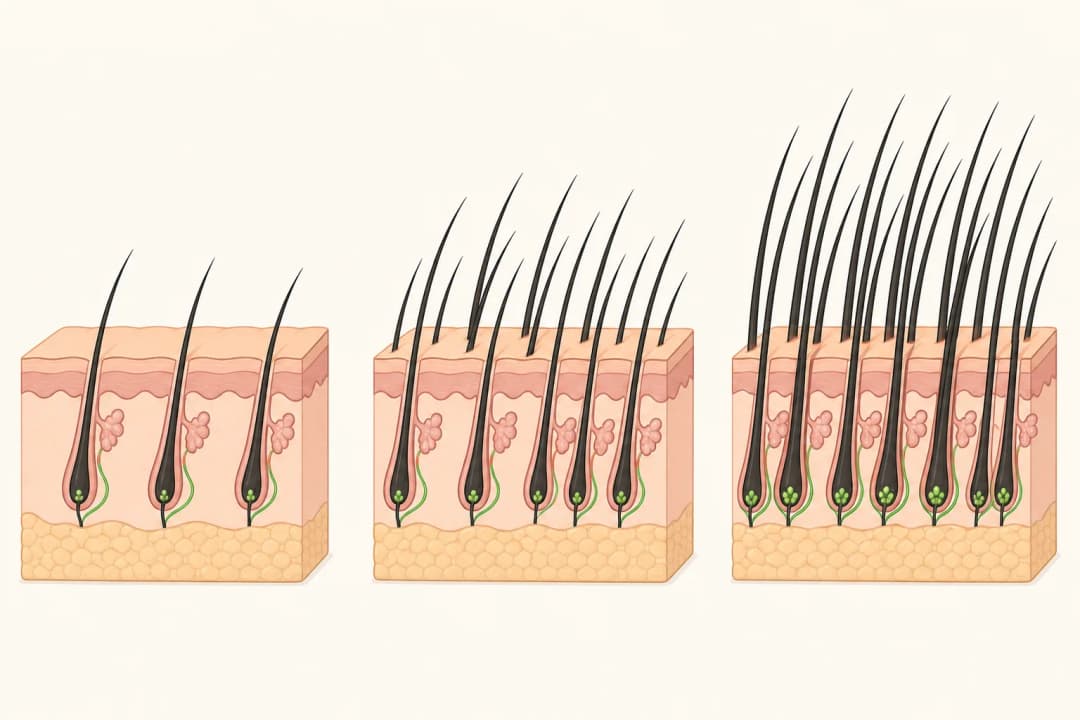 How the structures involved in Hypertrichosis differ from normal