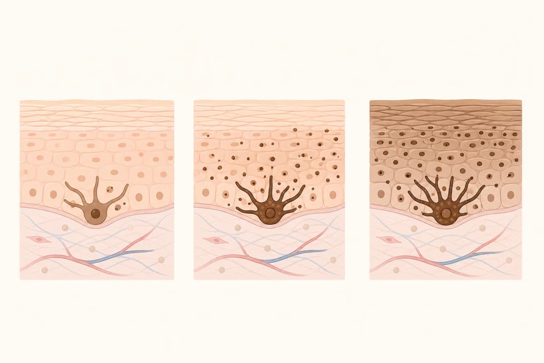 How the structures involved in Perioral Hyperpigmentation differ from normal