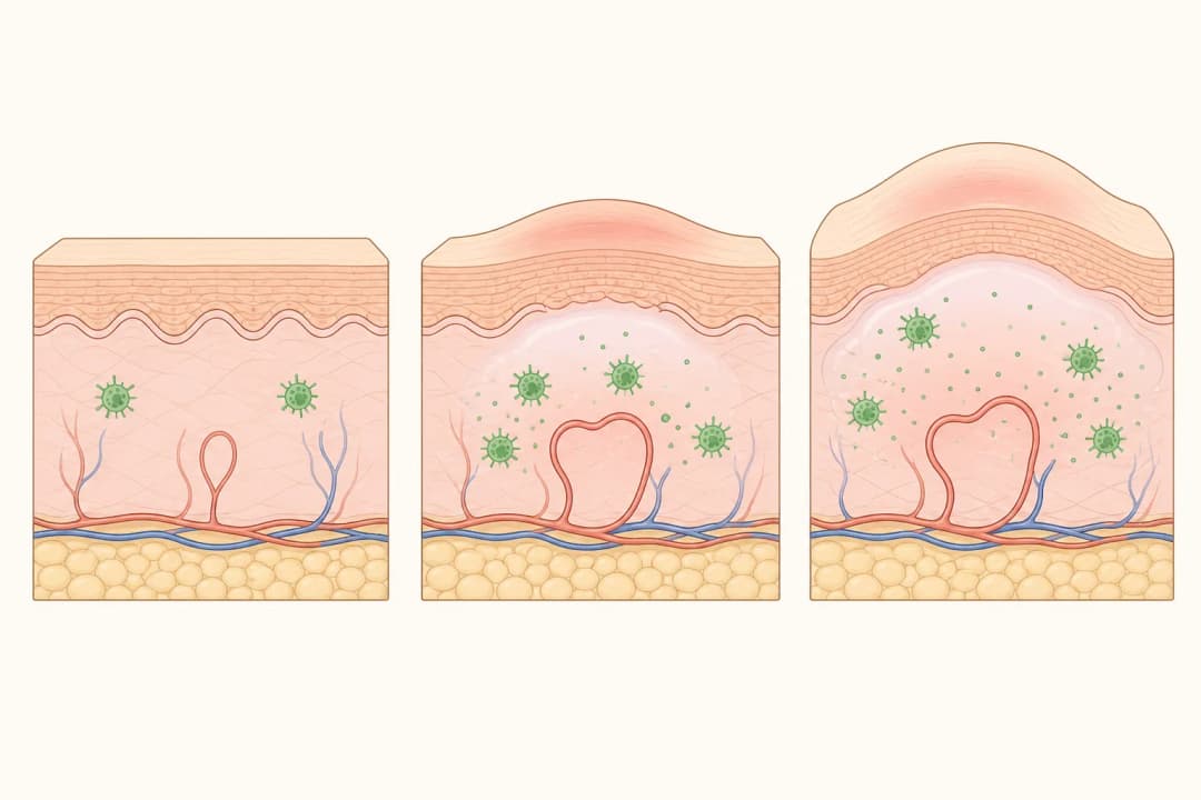 How the structures involved in Hives differ from normal