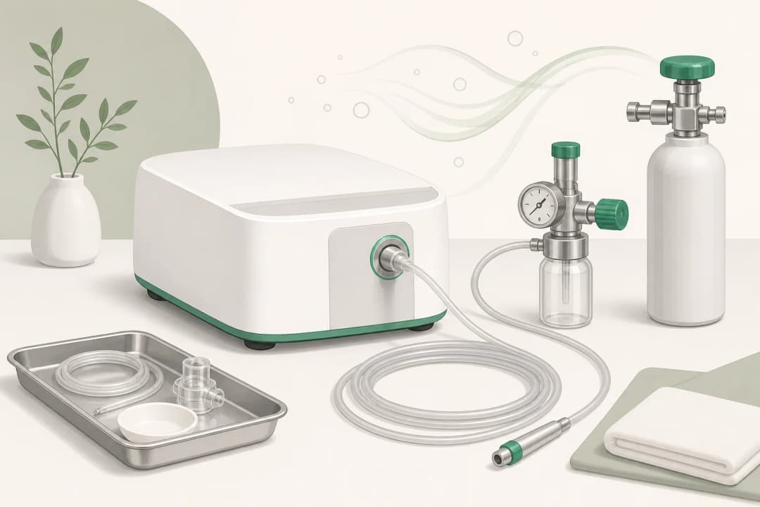Equipment and setting used in Carboxytherapy
