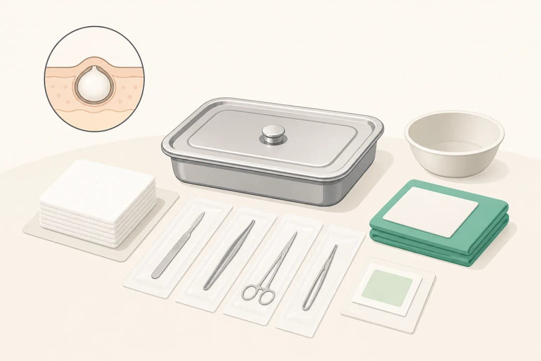 Equipment and setting used in Cyst Removal