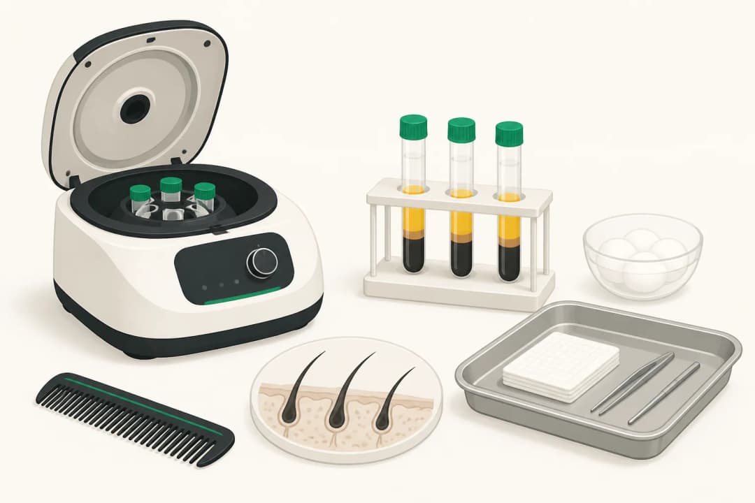 Equipment and setting used in PRP For Hair Loss