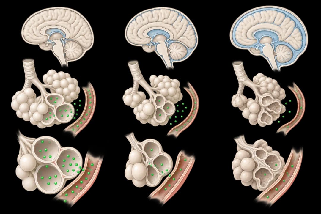 How the structures involved in Altitude Sickness differ from normal