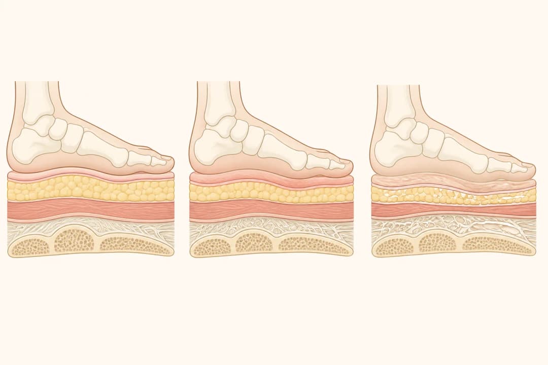 How the structures involved in Diabetic Foot Ulcer differ from normal