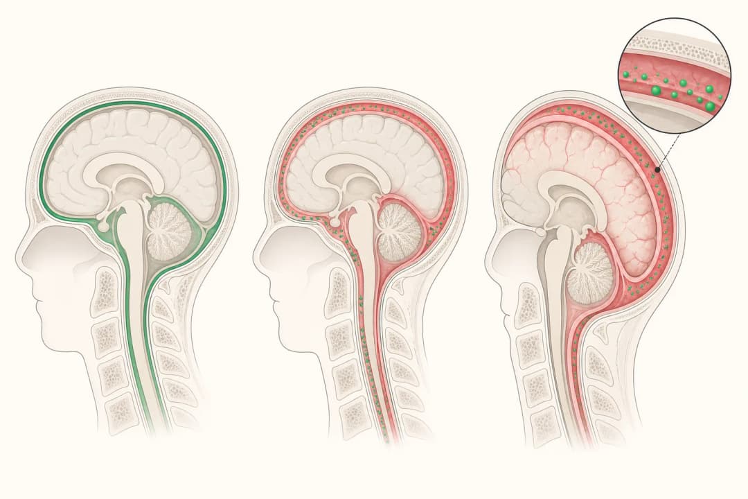 How the structures involved in Meningococcal Disease differ from normal