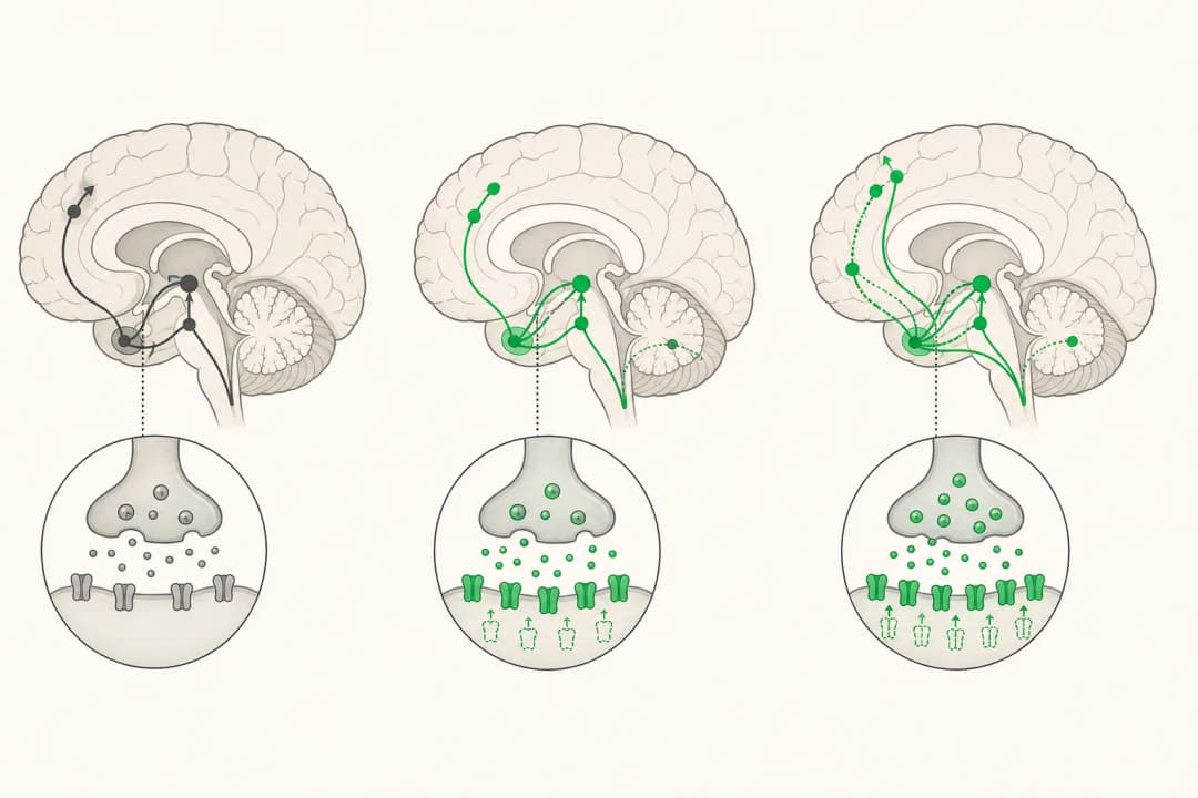 How the structures involved in Nicotine Dependence differ from normal