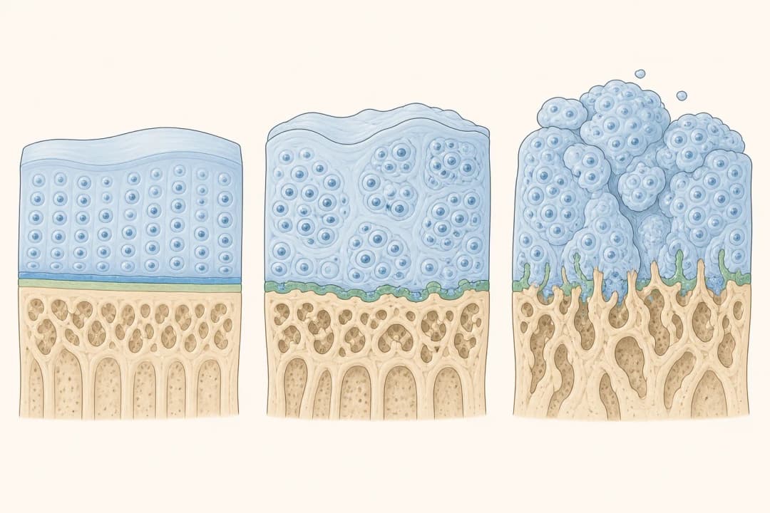 How the structures involved in Chondrosarcoma differ from normal