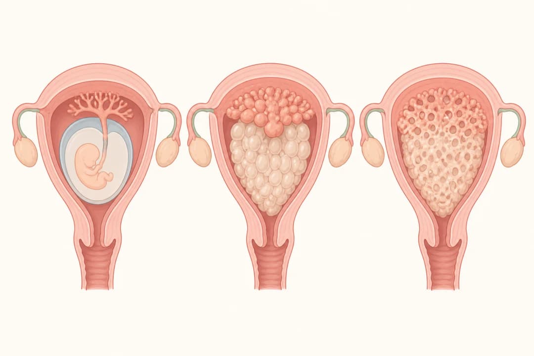 How the structures involved in Gestational Trophoblastic Disease differ from normal