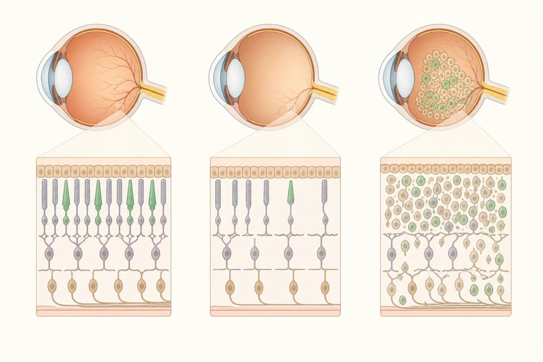 How the structures involved in Retinoblastoma differ from normal