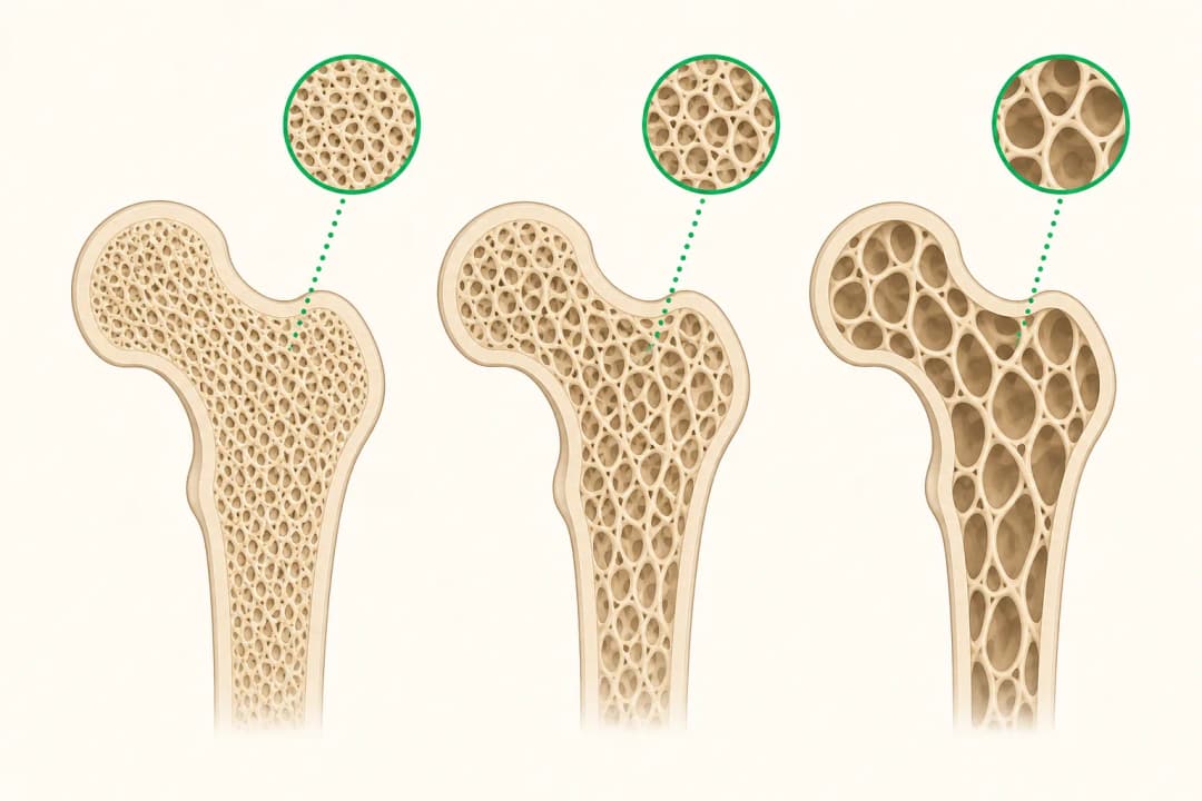 How the structures involved in Osteopenia differ from normal