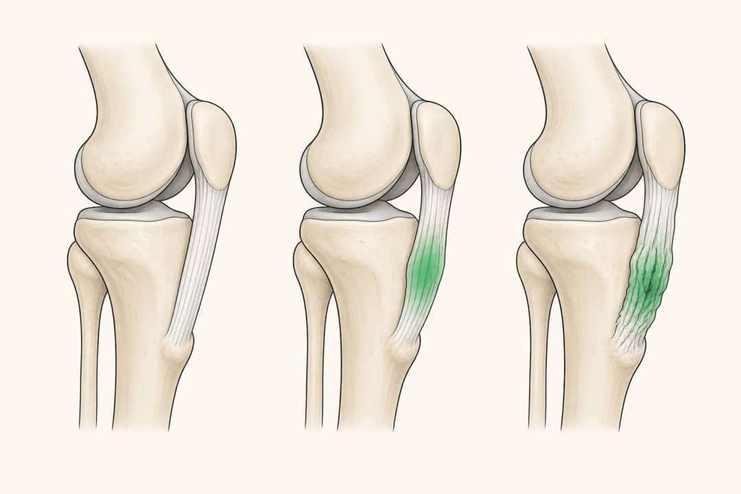 How the structures involved in Patellar Tendinitis differ from normal