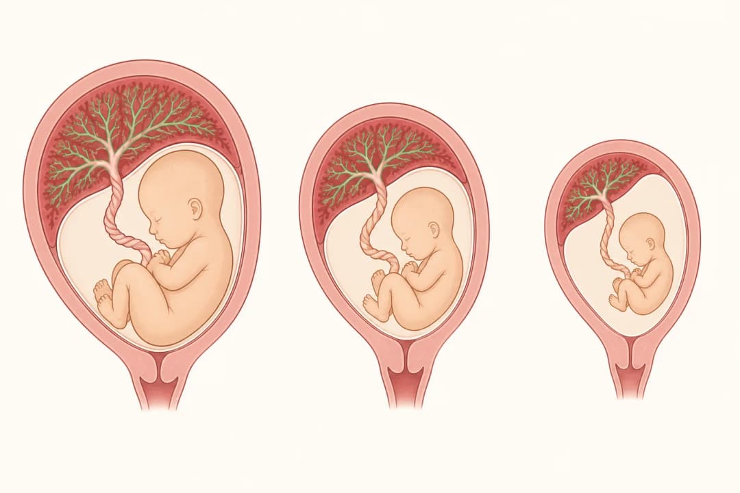 How the structures involved in Fetal Growth Restriction differ from normal