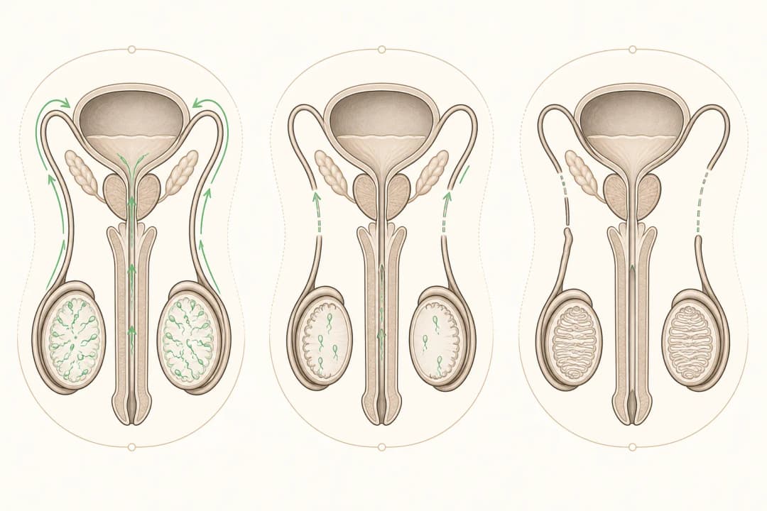 How the structures involved in Male Factor Infertility differ from normal