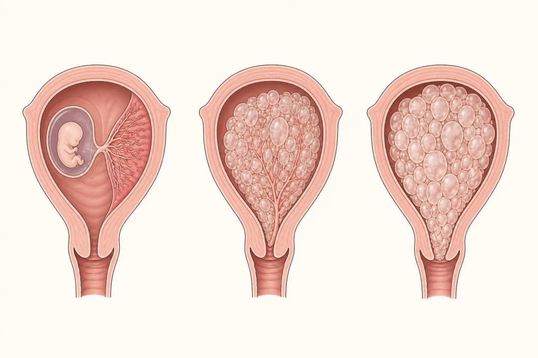How the structures involved in Molar Pregnancy differ from normal