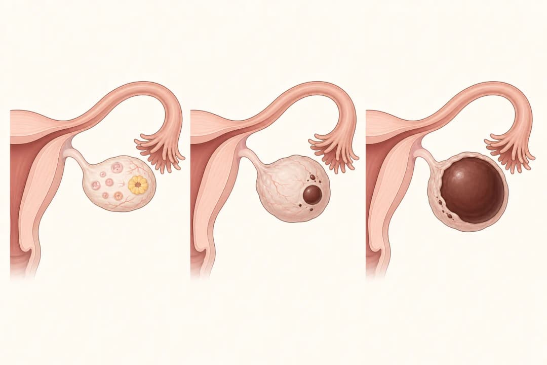How the structures involved in Ovarian Endometrioma differ from normal