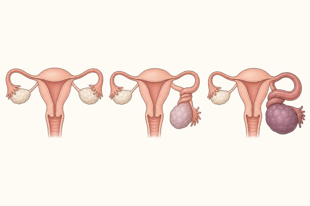 How the structures involved in Ovarian Torsion differ from normal