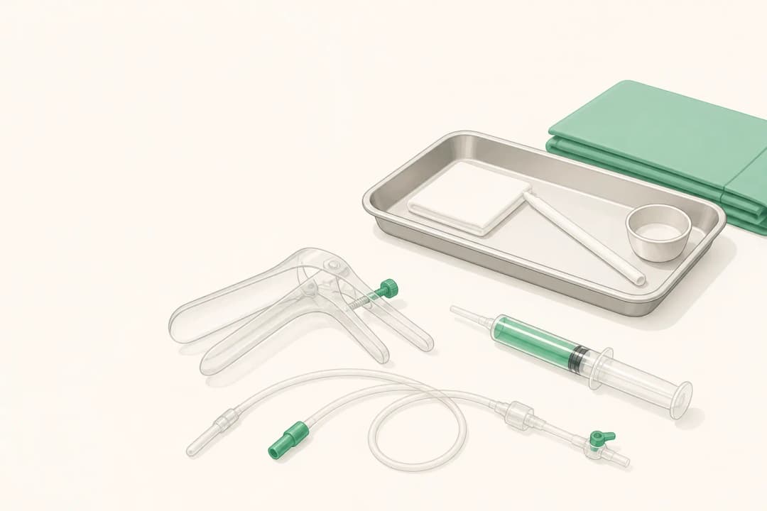 Equipment and setting used in Tubal Dye Test