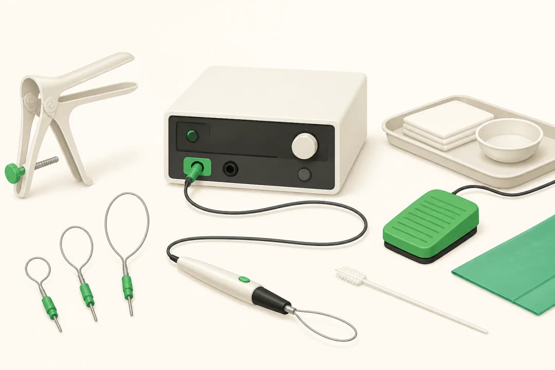 Equipment and setting used in Loop Excision of the Cervix