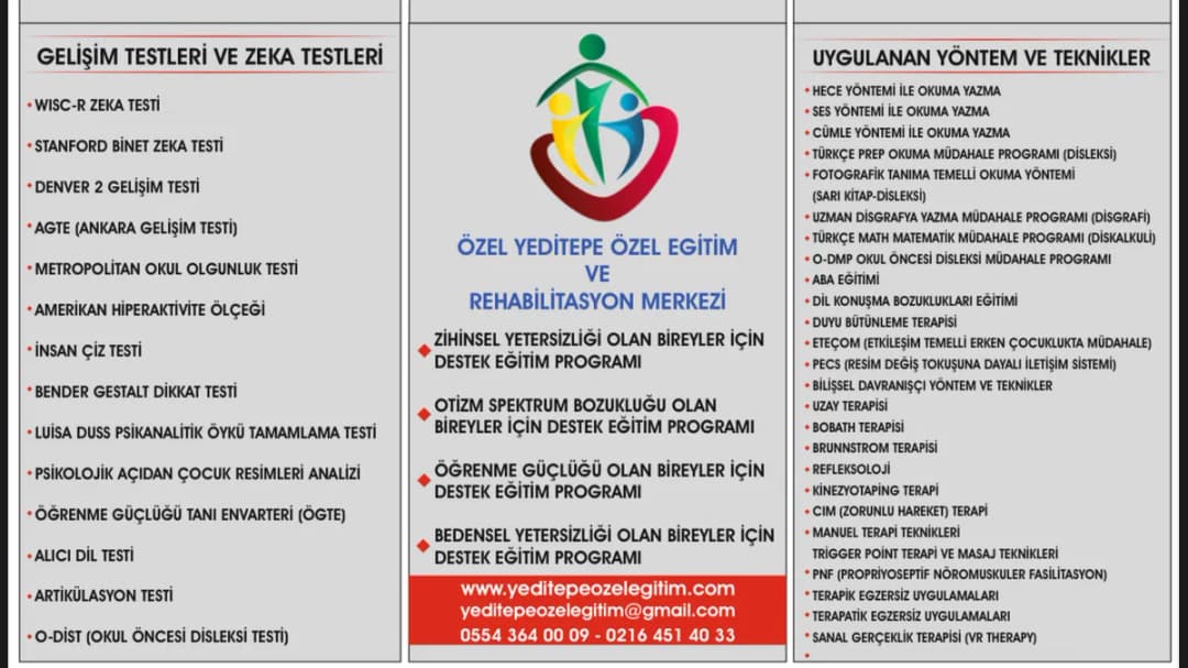 Yeditepe Özel Eğitim Ve Rehabilitasyon Merkezi — Physiotherapy & Rehabilitation in Istanbul