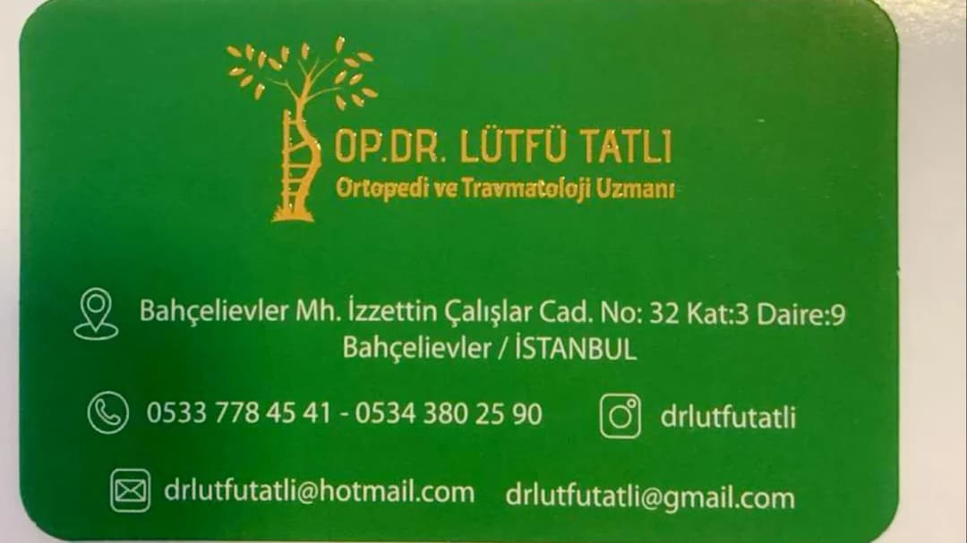 Ortopedi ve Travmatoloji Uzmanı Op. Dr. Lütfü Tatlı — Orthopedics & Sports Medicine in Istanbul