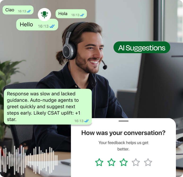 Handle Conversations - Man with headset