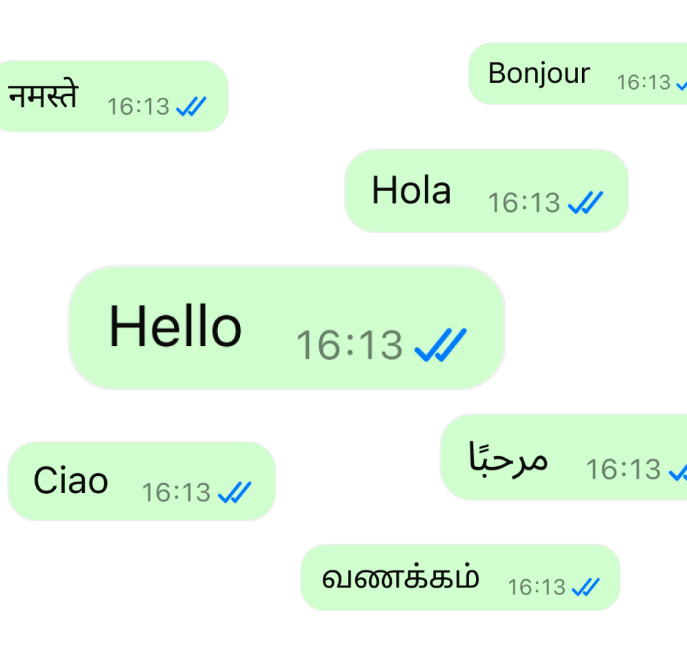 Multi-language chat interface