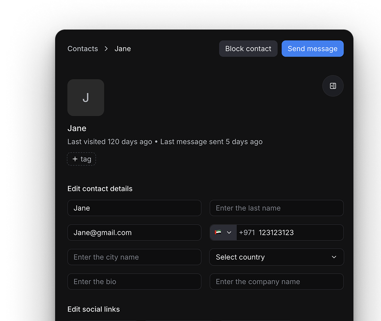 Broadcast messaging interface