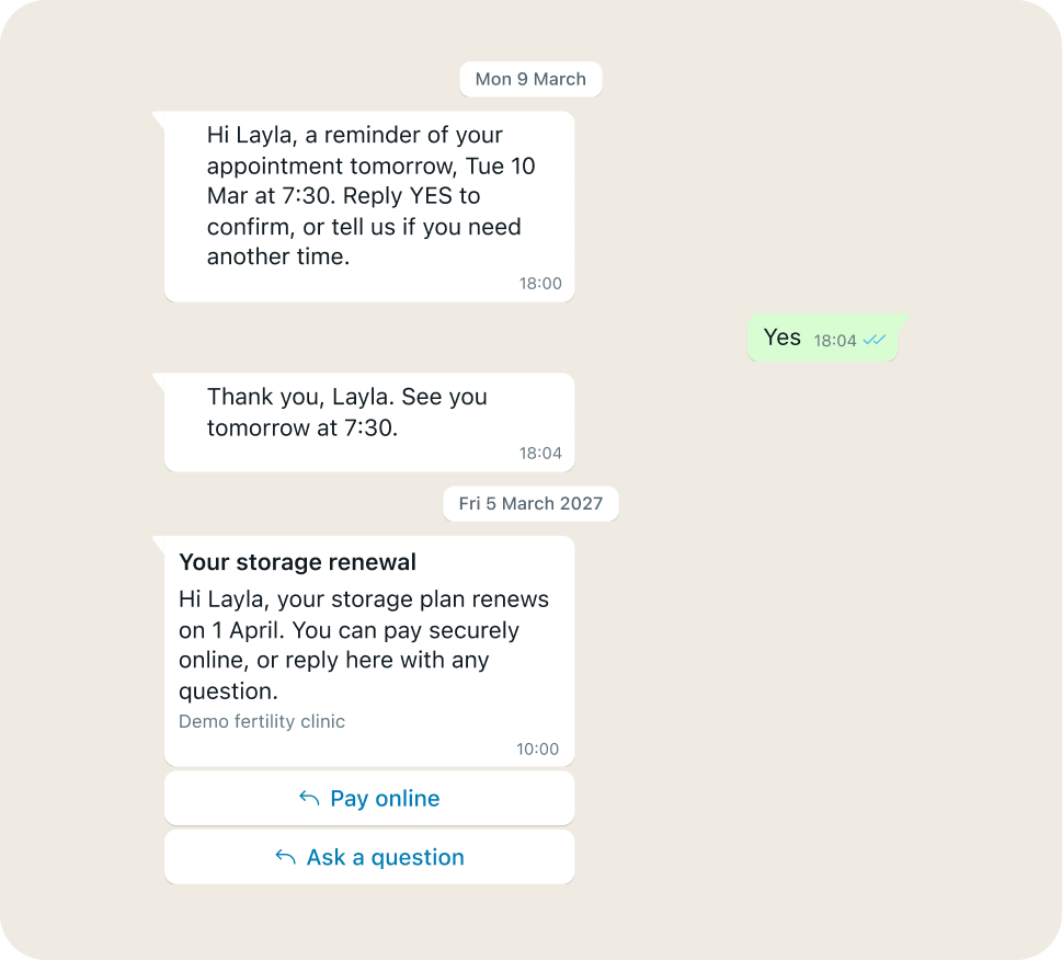 Discreet for the patient, complete for your team. — illustrative Zavis interface