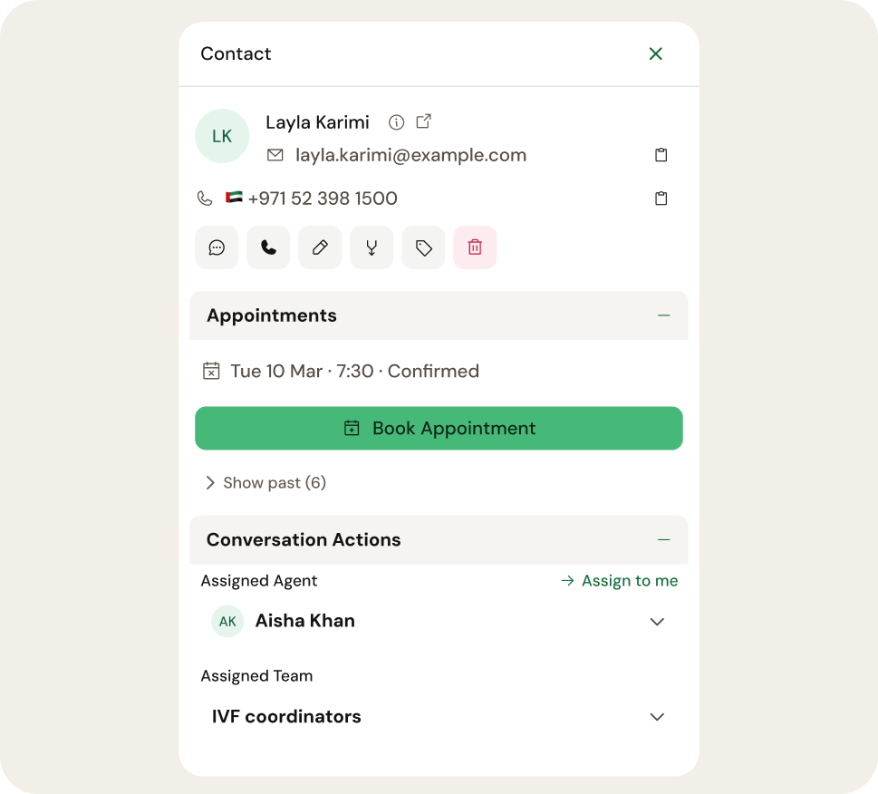 Discreet for the patient, complete for your team. — illustrative Zavis interface